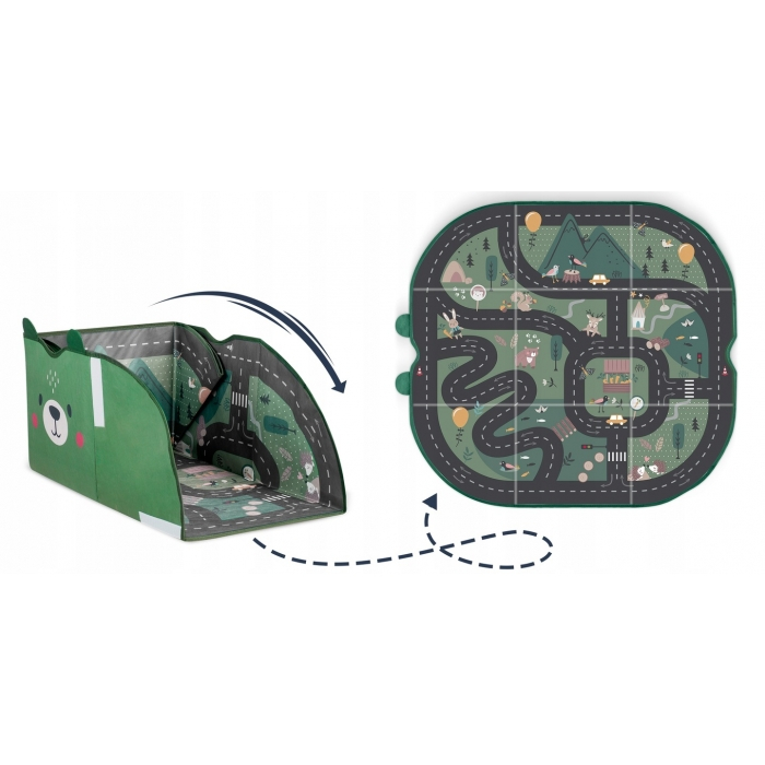 Cos de depozitare 2 in 1 cu salteluta de joaca pentru copii Nukido - Verde [3]