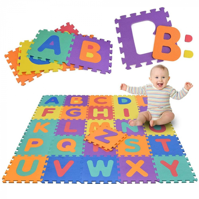 Covor puzzle termic si educativ cu literele alfabetului 26 piese A-Z [3]