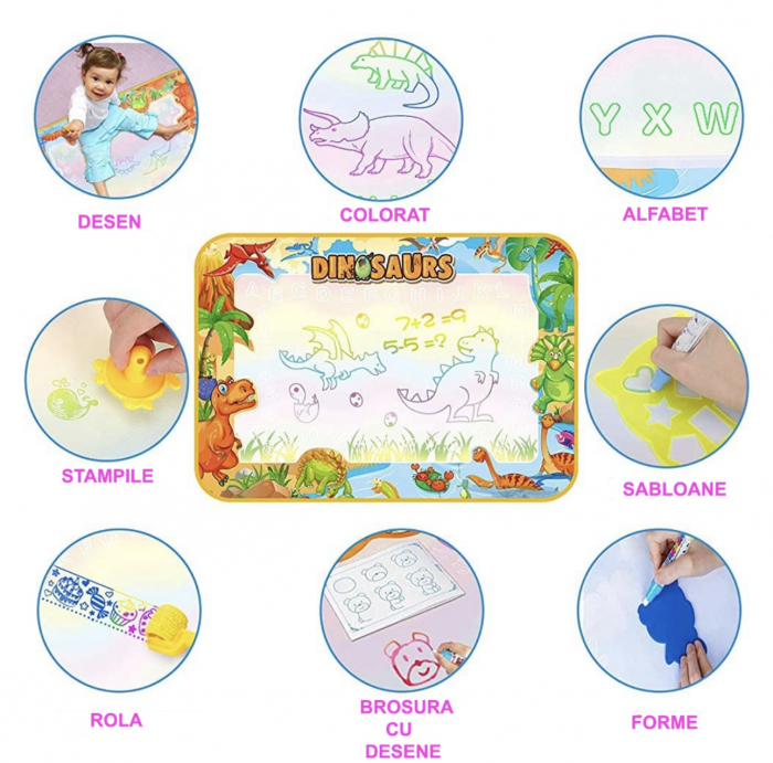 Covoras cu dinozauri Set educativ desen Marker cu apa [2]