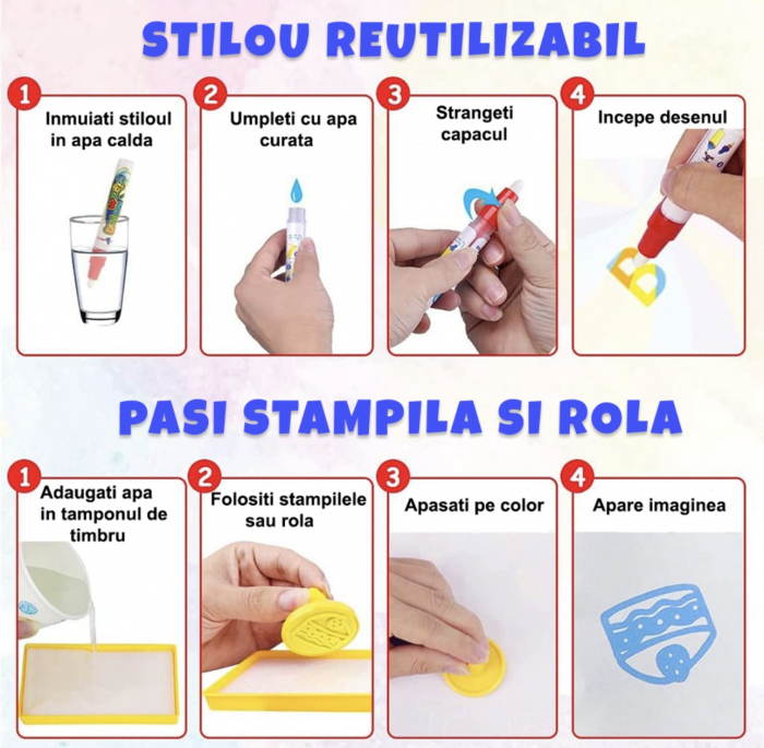 Covoras cu dinozauri Set educativ desen Marker cu apa [6]