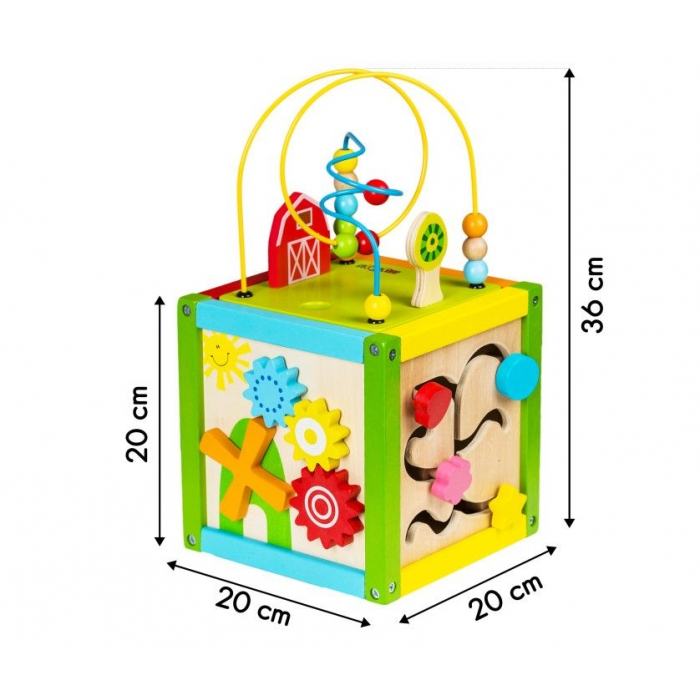 Cub educational din lemn 1004P Ecotoys [5]