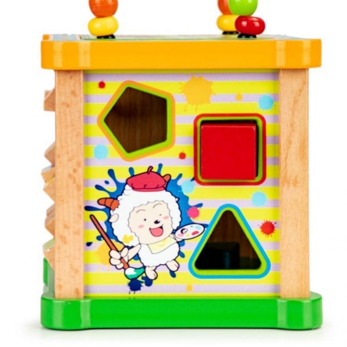 Cub educational din lemn cu tabla Ecotoys HM015473 [5]