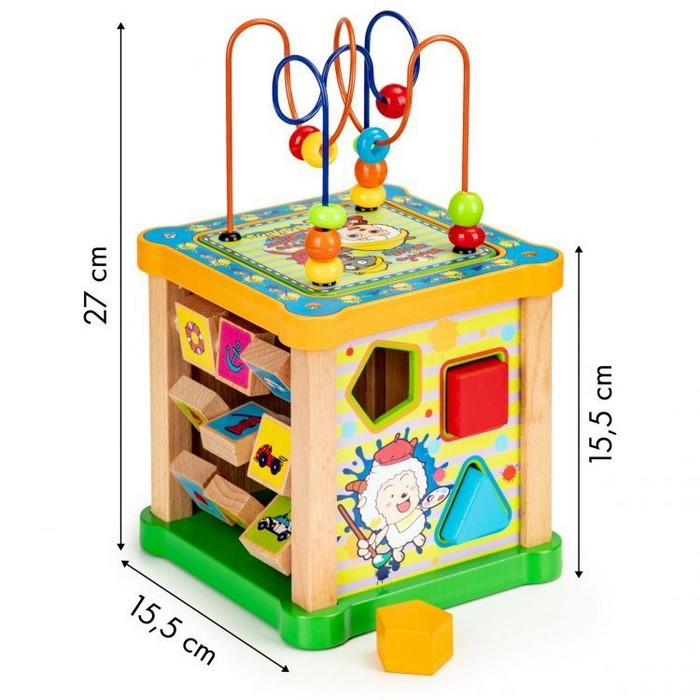 Cub educational din lemn cu tabla Ecotoys HM015473 [8]