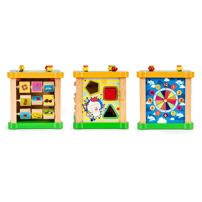 Cub educational din lemn cu tabla Ecotoys HM015473 [7]