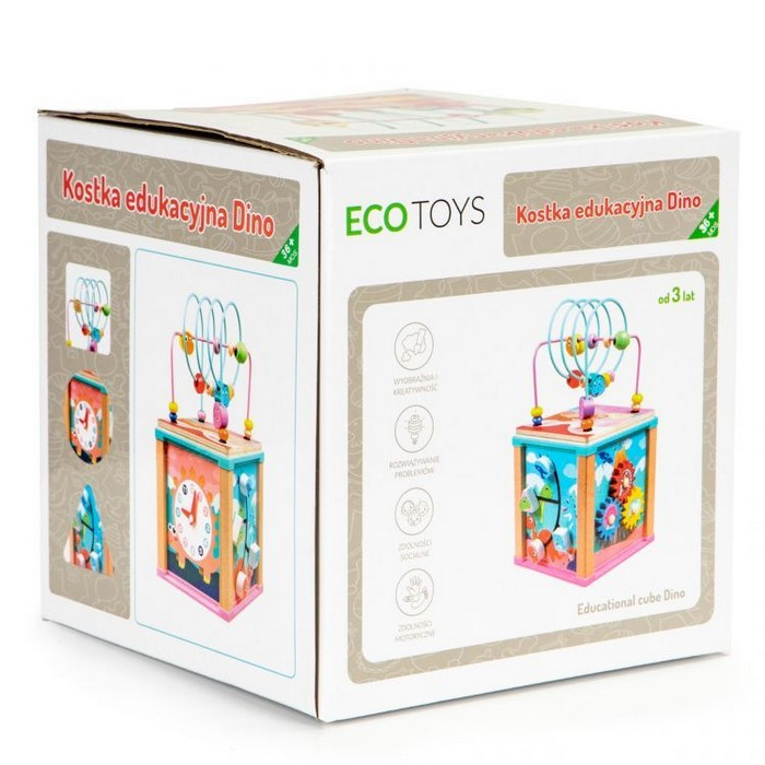 Cub educational din lemn Ecotoys Dino HM015471 [9]