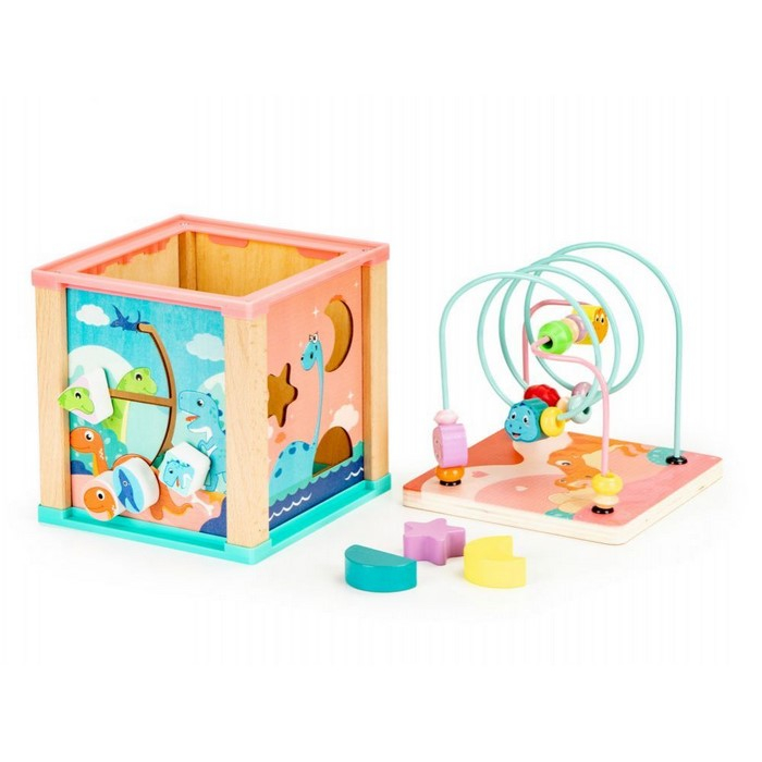 Cub educational din lemn Ecotoys Dino HM015471 [2]