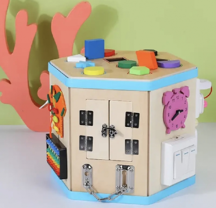 Cub Educational Interactiv din Lemn Busy Board [2]