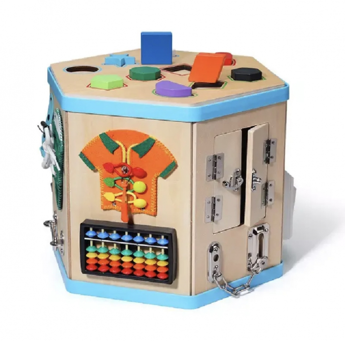 Cub Educational Interactiv din Lemn Busy Board [1]