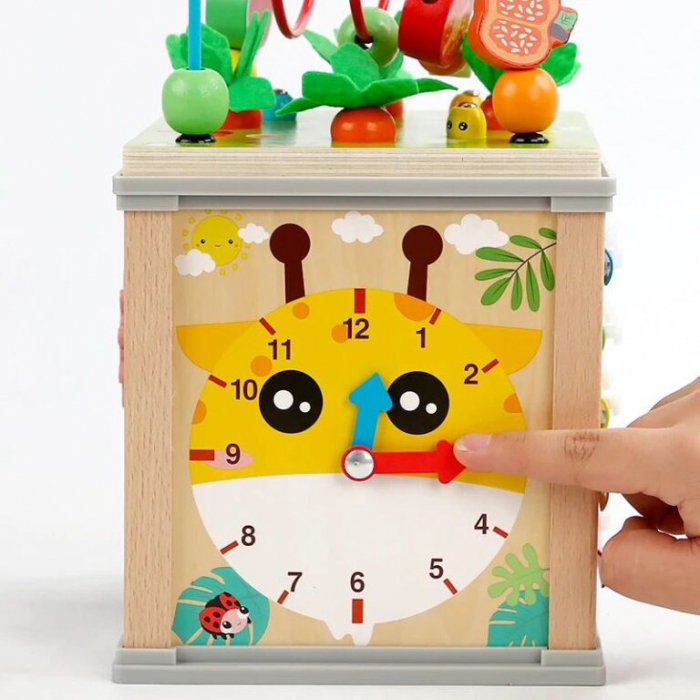 Cub Educativ bebe, din lemn cu 10 in 1 activitati [6]