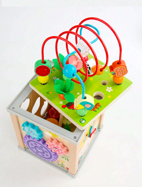 Cub Educativ bebe, din lemn cu 10 in 1 activitati [7]