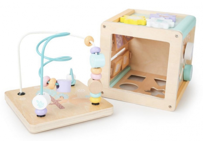 Cub Educativ Montessori din lemn cu 5 in 1 activitati, 18 luni+ [3]