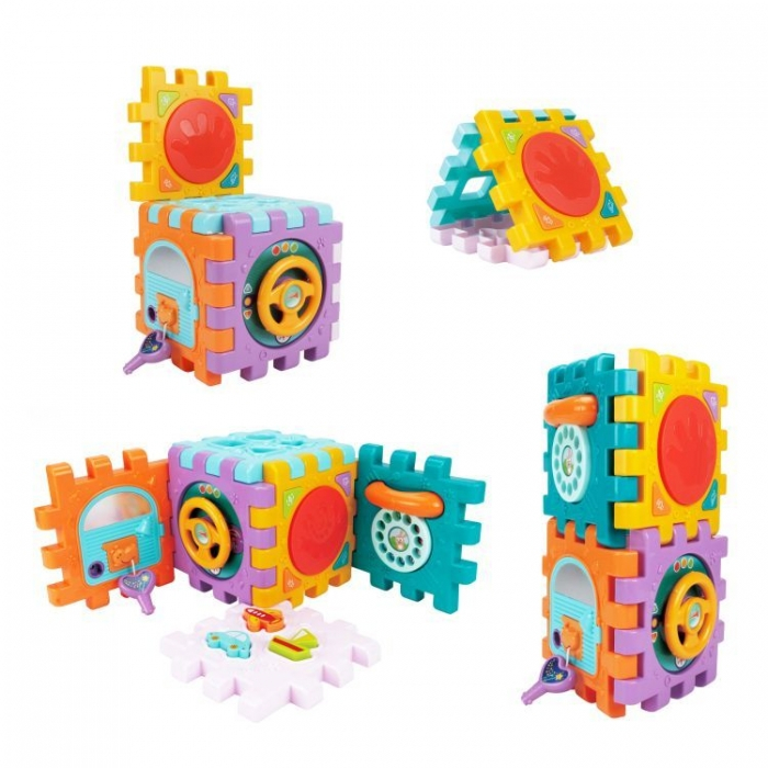 Cub interactiv 6 in 1 cu sunete si lumini Huanger HE0530 [6]
