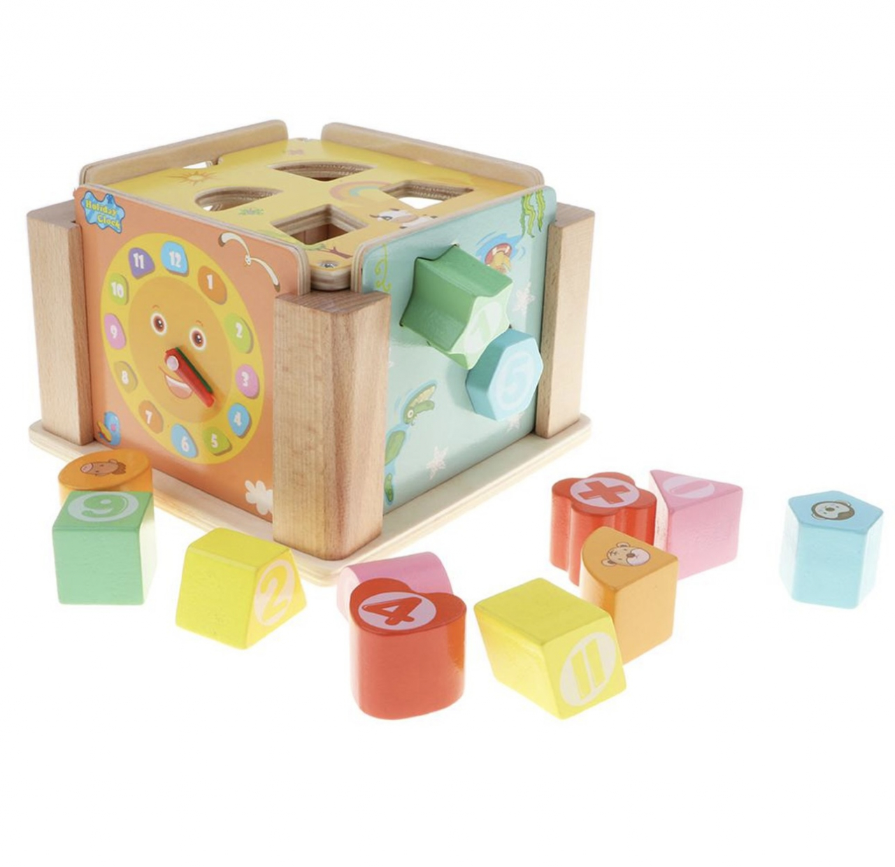 Cub sortator de forme geometrice din Lemn, 3 ani [3]
