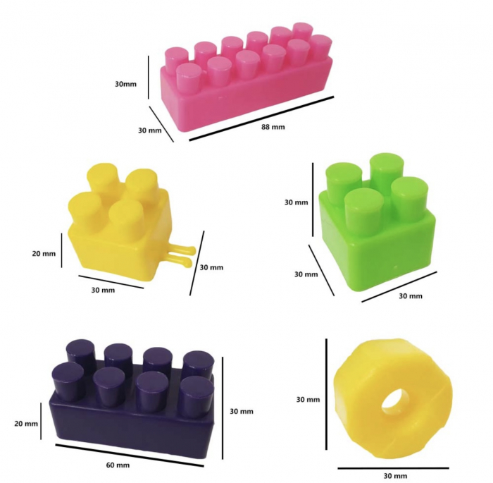 Cuburi de construit Set 200 piese colorate [7]