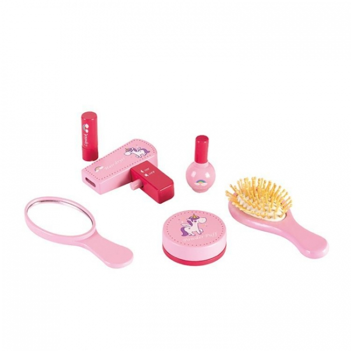 Gentuta de make-up cu 6 elemente din lemn Ecotoys PH10C001 [4]