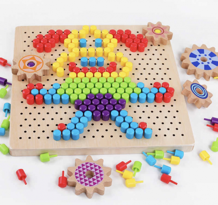 Joc creativ Mozaic Pixel din lemn, 3 ani+ [3]