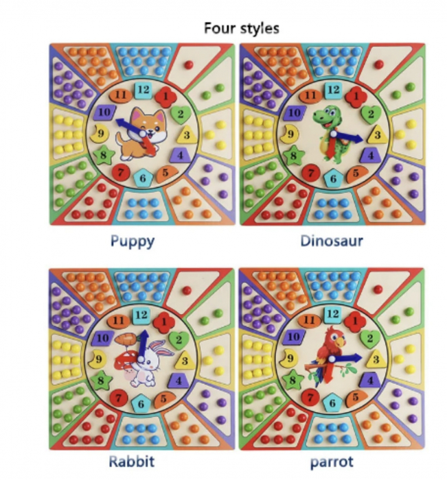 Joc de indemanare si asociere culori cu bile colorate, Ceas, 3 ani [4]