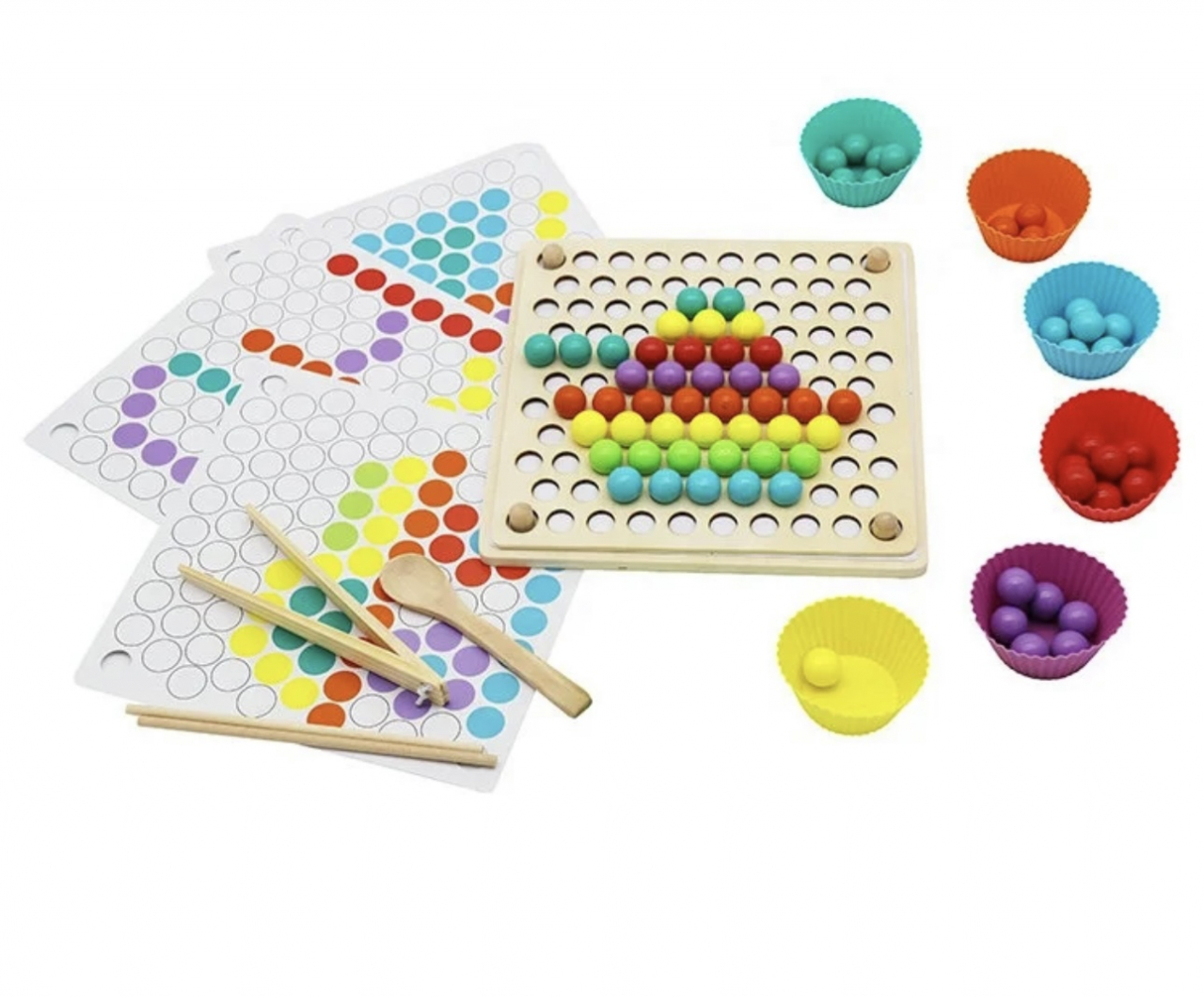 Joc de indemanare si asociere culori cu bile colorate, 3 ani [2]