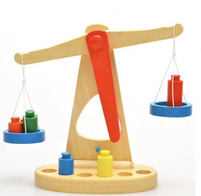 Joc educativ Montessori – Balanta cu greutati din lemn [2]