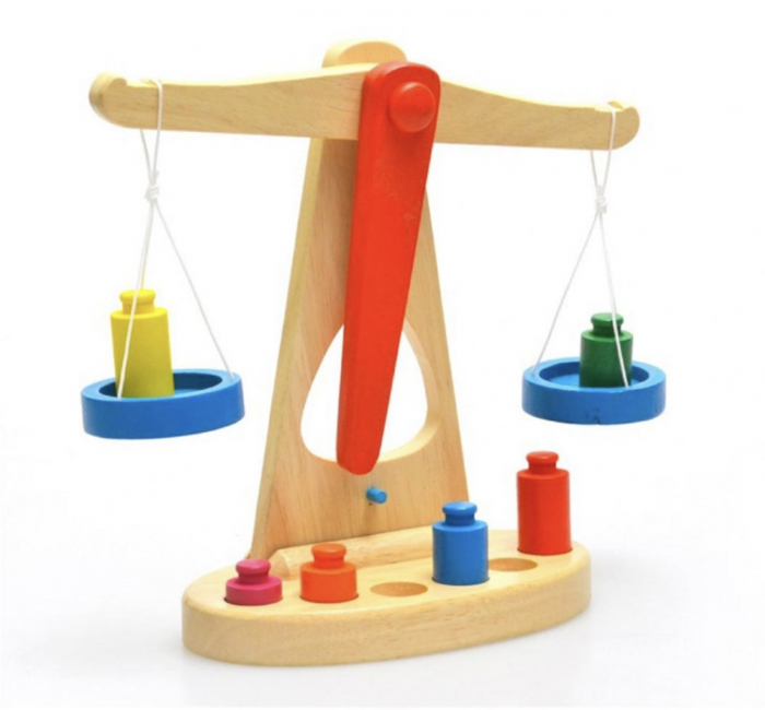 Joc educativ Montessori – Balanta cu greutati din lemn [3]
