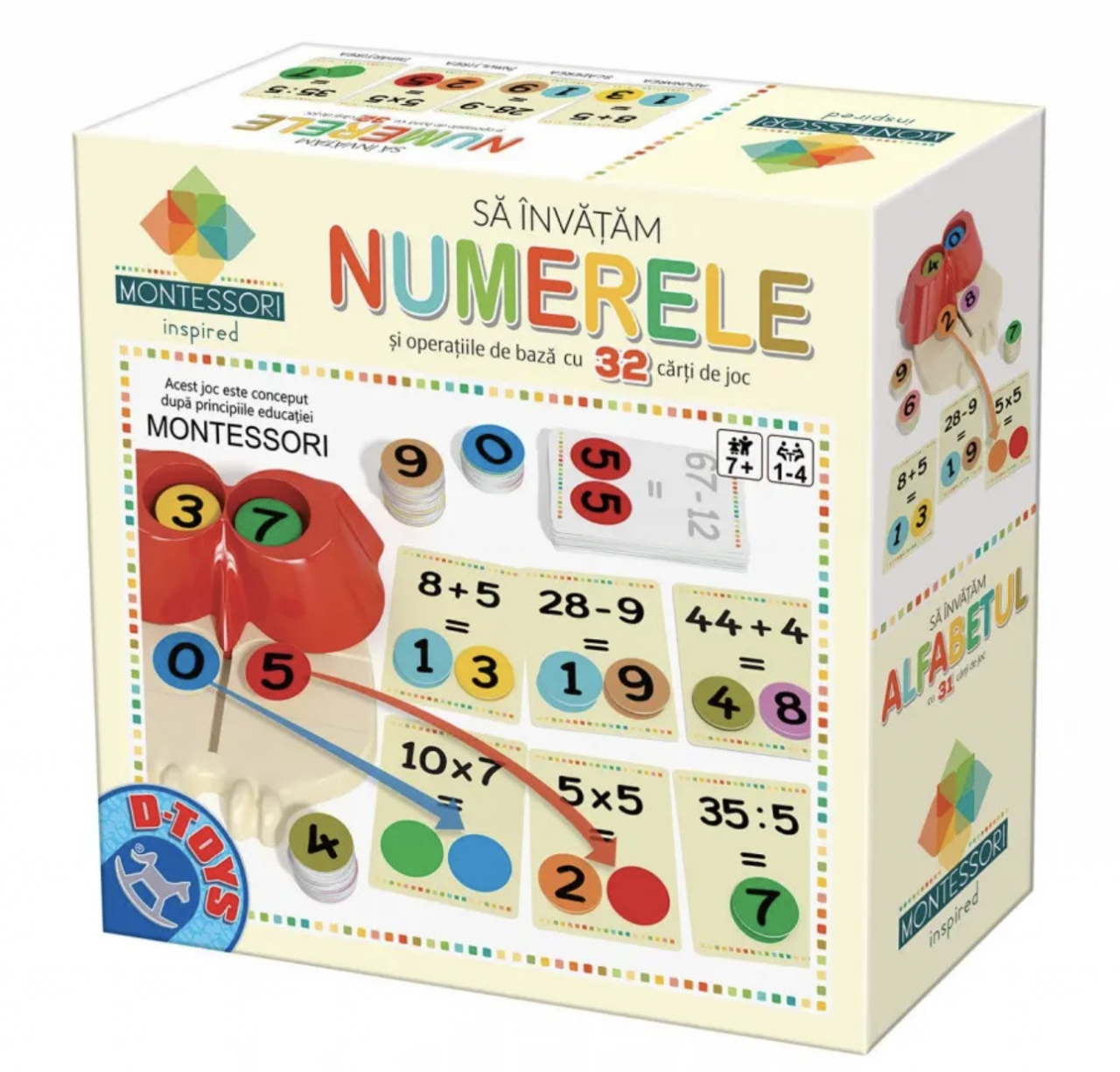 Joc educativ Montessori Invatam alfabetul numerele D-Toys [2]