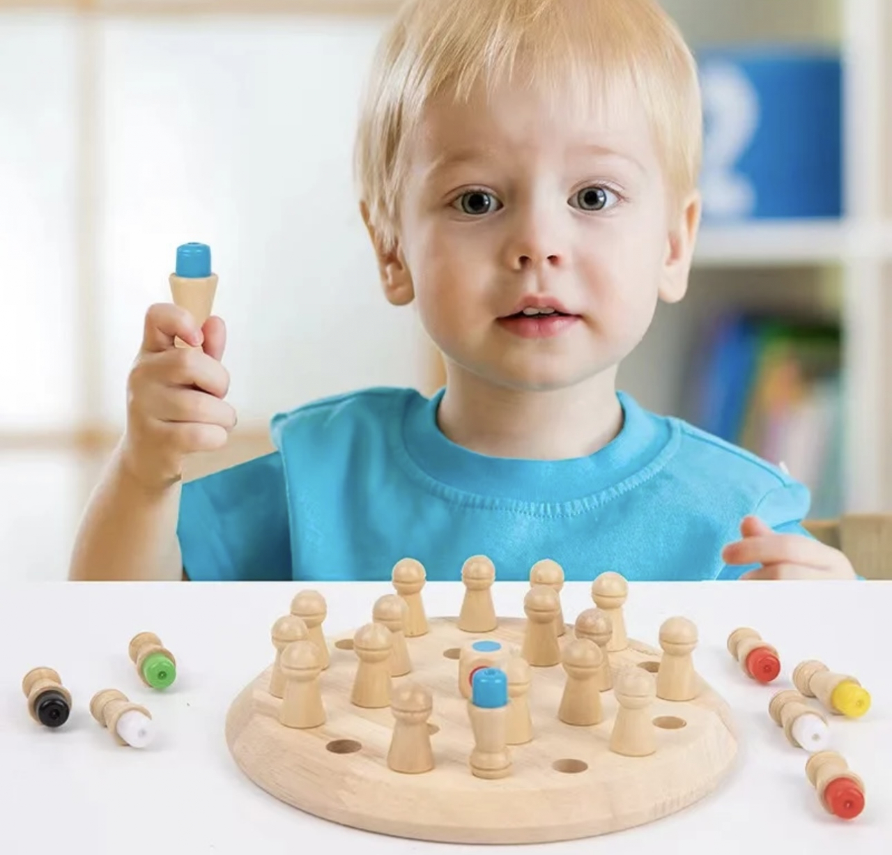 Joc de societate, memorie, din lemn – Memory Chess, 3 ani [4]