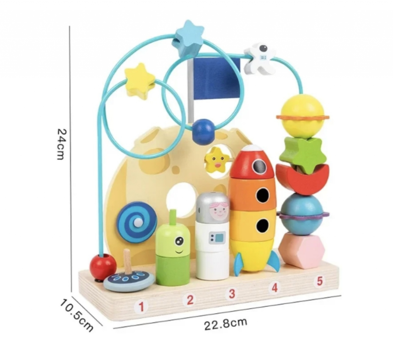 Joc Montessori 2 in 1 – Motricitate si turn de stivuire [3]