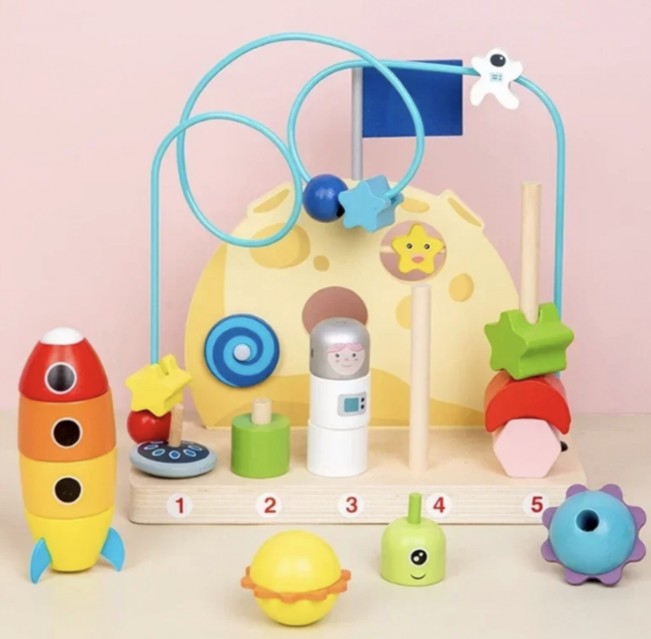 Joc Montessori 2 in 1 – Motricitate si turn de stivuire [2]