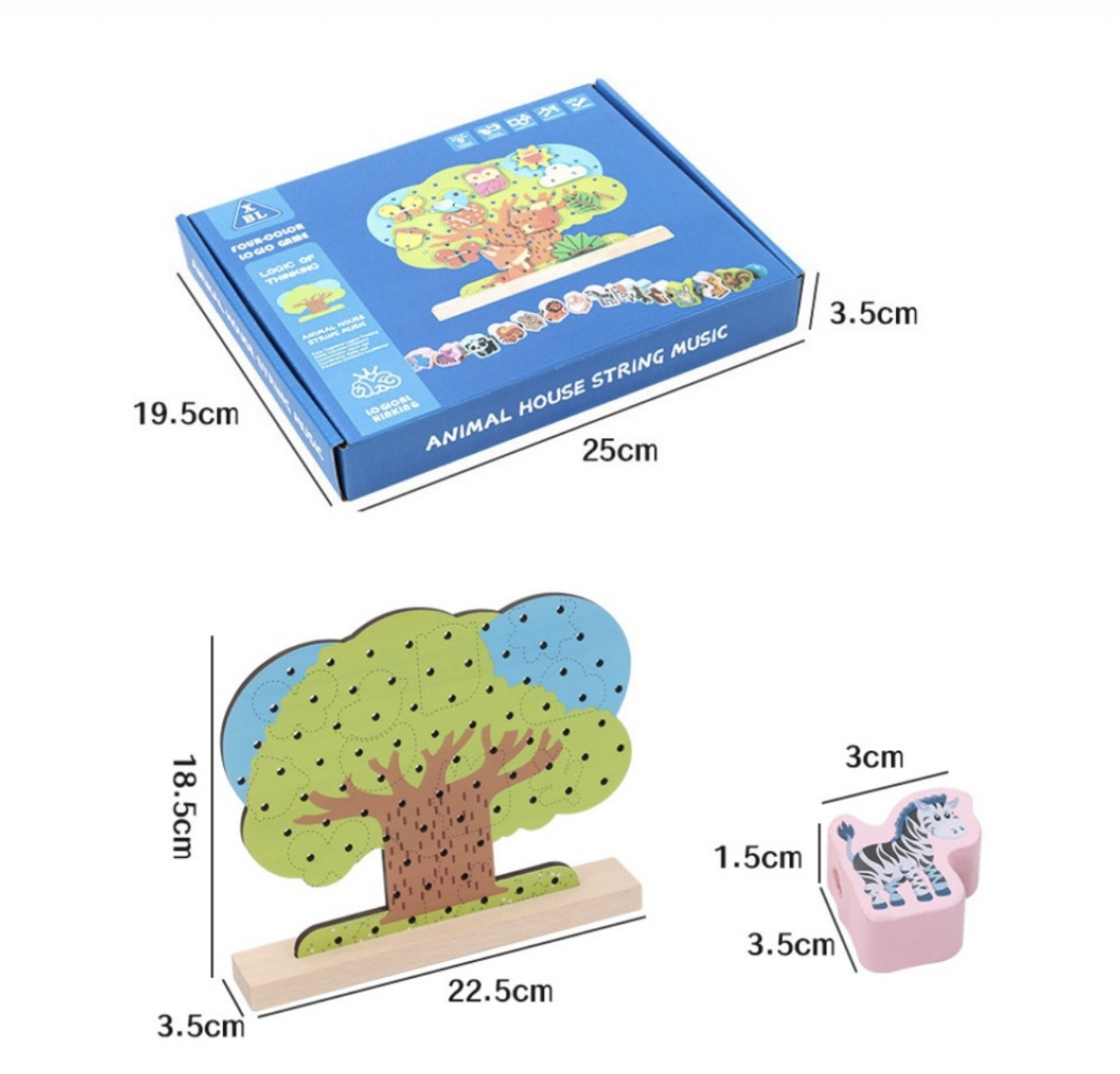 Joc Montessori 2 in 1 Pomul, snuruit si insirat, 3 ani [2]