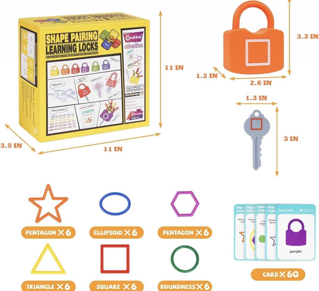 Joc Montessori Asociere Lacate cu chei si Forme geometrice culori [5]