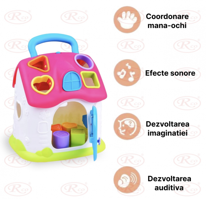 Jucarie educativa Casuta Muzicala cu forme geometrice colorate [5]