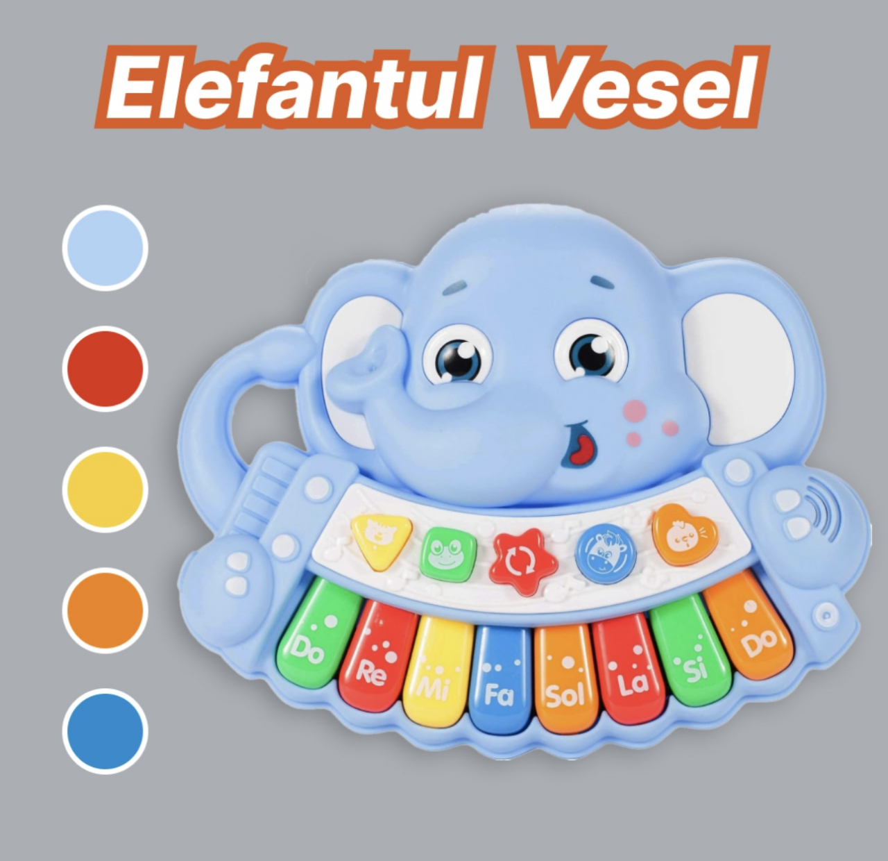 Jucarie interactiva bebe Elefantul muzical animalute cu lumini [3]