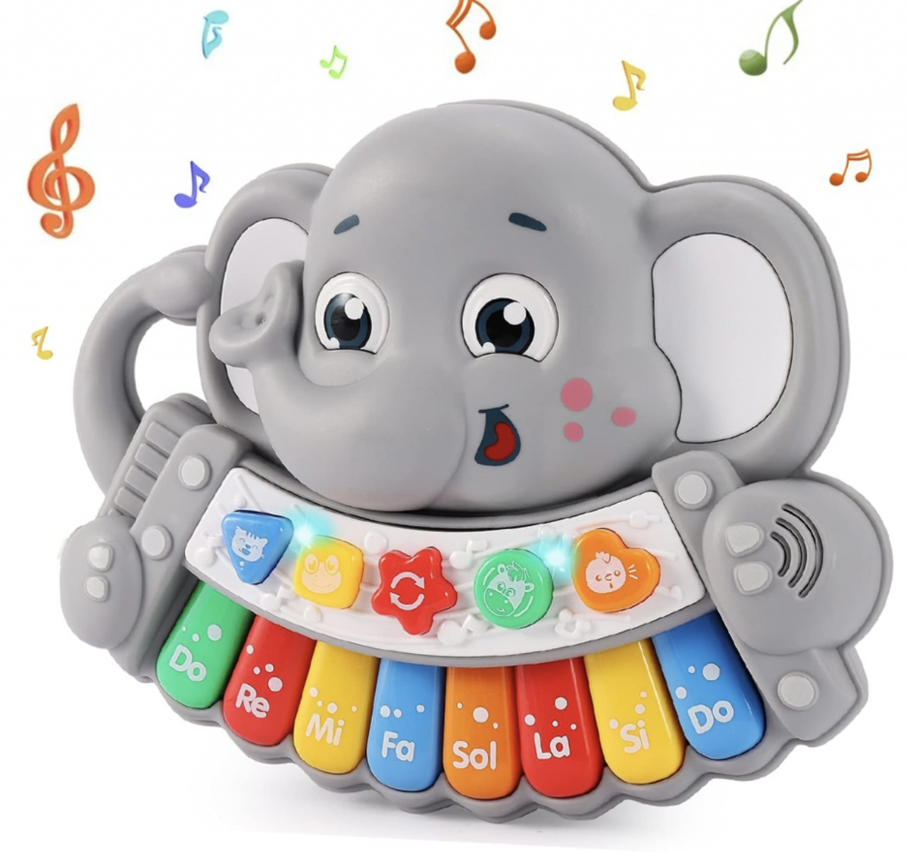 Jucarie interactiva bebe Elefantul muzical animalute cu lumini [5]