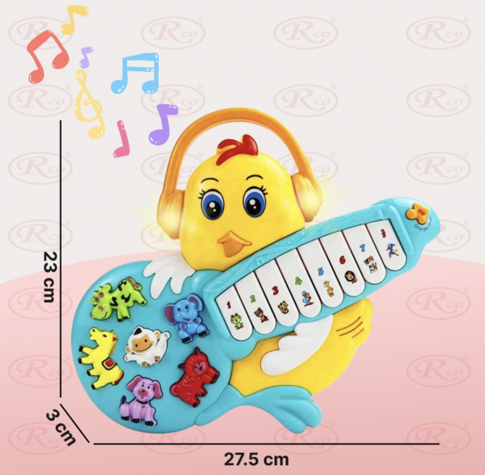 Jucarie interactiva bebe Mini Pianina Puisor cu sunete si lumini [5]