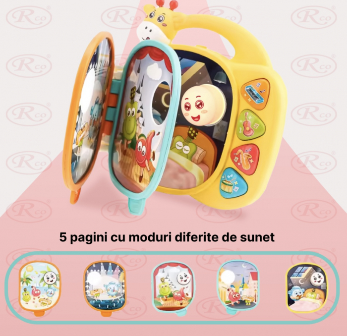 Jucarie interactiva Carte cu ilustratii vesele si pagini cu sunete [3]
