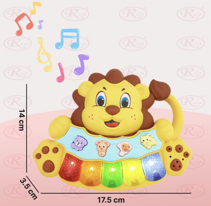 Jucarie interactiva copii Mini pianina Leul muzical si luminos [6]