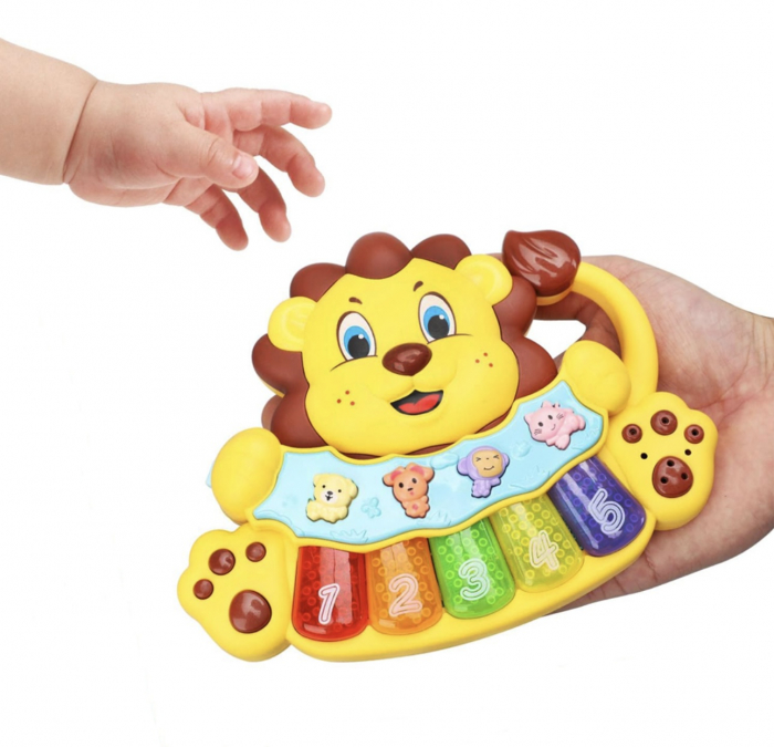 Jucarie interactiva copii Mini pianina Leul muzical si luminos [5]
