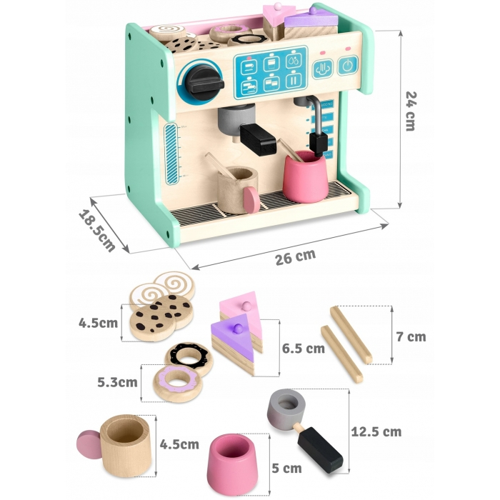 Jucarie interactiva din lemn, coffee shop, Ricokids 785100 - Mint [6]