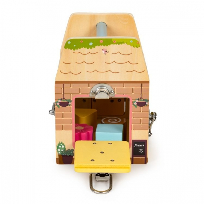 Jucarie interactiva din lemn sub forma de cub cu sortator Ecotoys 2555 [5]