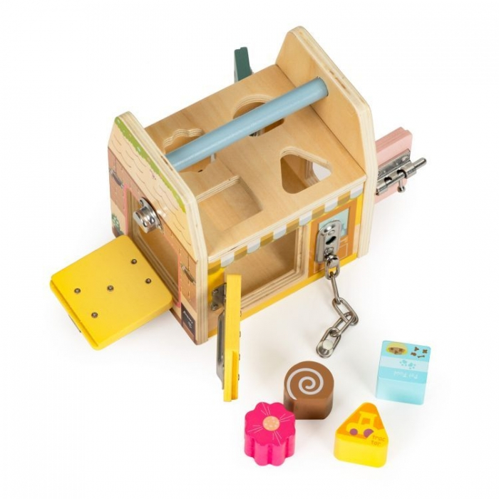 Jucarie interactiva din lemn sub forma de cub cu sortator Ecotoys 2555 [6]