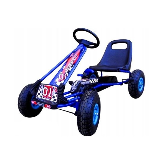 Kart cu pedale Gokart, 3-7 ani, roti gonflabile, G1 R-Sport - Albastru [1]