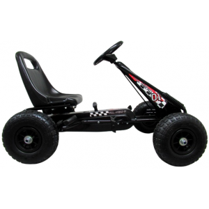 Kart cu pedale Gokart, 3-7 ani, roti gonflabile, G1 R-Sport - Negru [2]