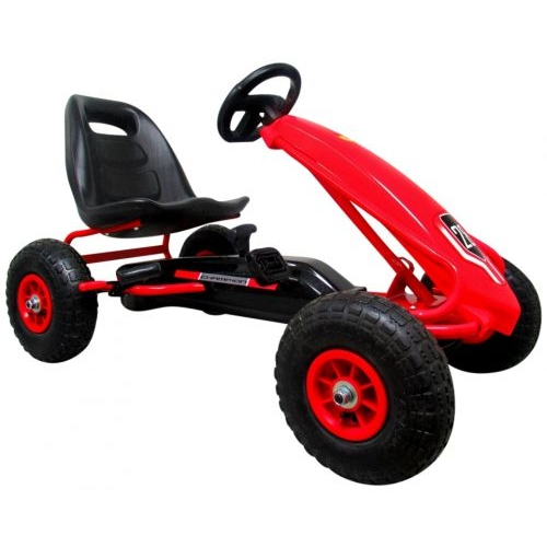 Kart cu pedale Gokart, 3-7 ani, roti gonflabile, G4 R-Sport - Rosu [3]