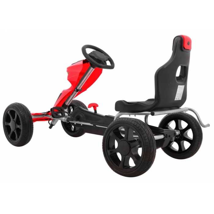 Kart cu pedale si roti EVA, varsta 3 ani+, 123x60x69 cm, Gokart GRAND RIDE - Rosu [2]
