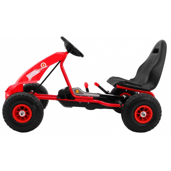 Kart cu pedale si roti gonflabile, varsta 3 ani+, 114x59x63 cm, Gokart CHAMPION - Rosu [3]