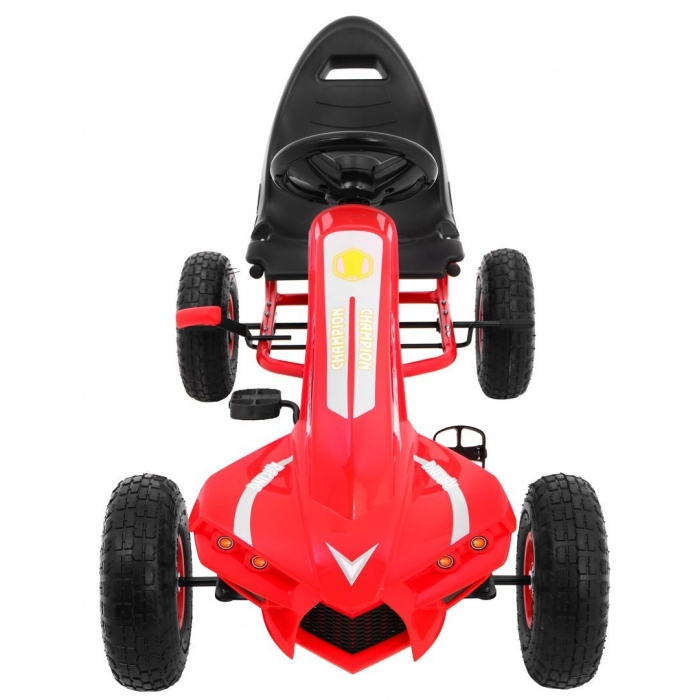 Kart cu pedale si roti gonflabile, varsta 3 ani+, 114x59x63 cm, Gokart CHAMPION - Rosu [10]