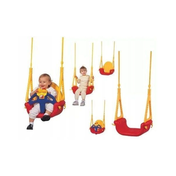 Leagan convertibil 3 în 1 Ecotoys SW-1421 - Rosu cu Galben [3]