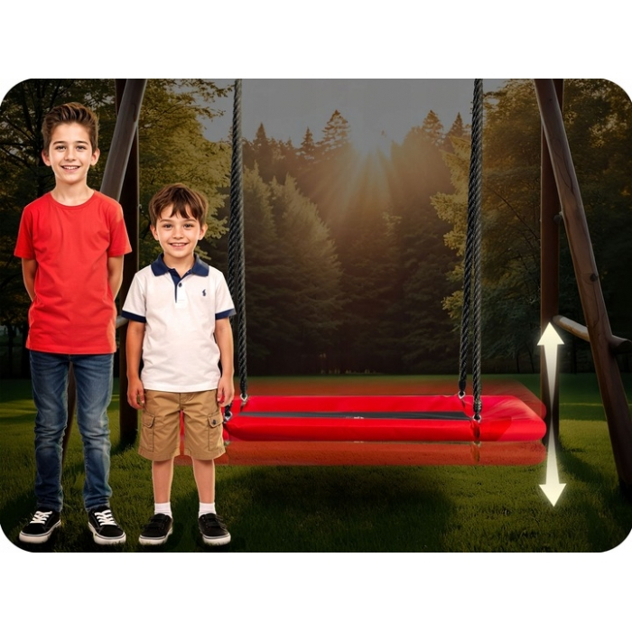 Leagan tip cuib pentru copii, dreptunghiular XXL, 110 x 70 cm, 150 kg, Neo-Sport 110501, Rosu [6]