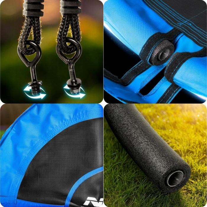 Leagan tip cuib pentru copii XXL, 100 cm, 150 kg, Neo-Sport 1080, Albastru [5]