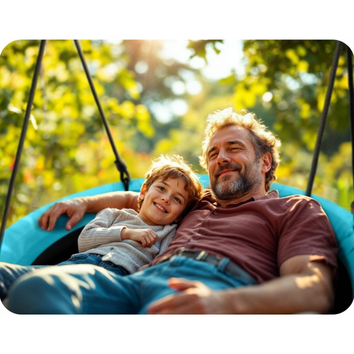 Leagan tip cuib pentru copii XXL, 100 cm, 150 kg, Neo-Sport 1082, Turcoaz [3]